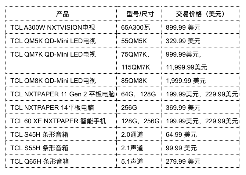 TCL 在 Prime 大促销日特惠出售