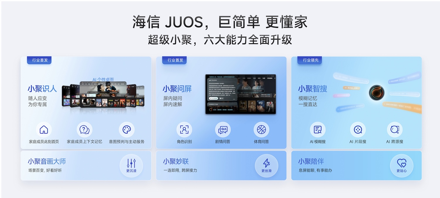 海信JUOS正式发布:电视终于从“听话工具”变成“主动懂家” 海信JUOS正式发布:电视终于从“听话工具”变成“主动懂家”